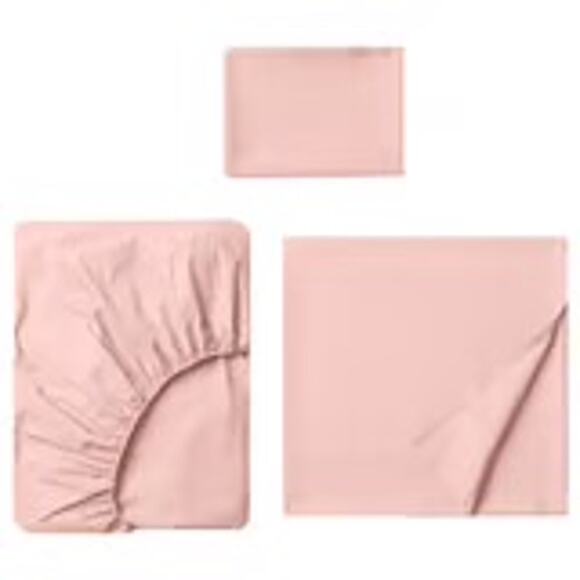 IKEA DVALA Twin Pink Sheet Set for Long-Lasting Breathable Comfort - Picture 1 of 2